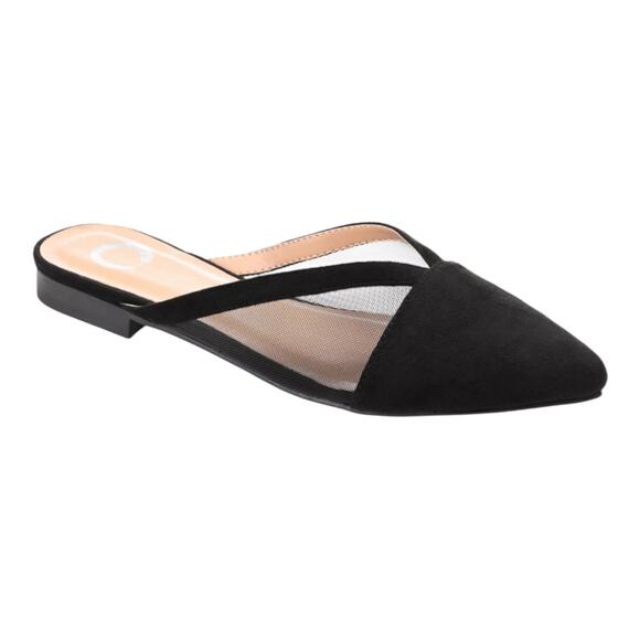 Journee Collection Shoes - Journee Women's Reeo Mesh Pointed Toe Slip On Mules Black Size 8